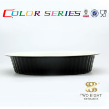 2015 vajilla de porcelana de productos innovadores cerámica negro pet bowl for cake